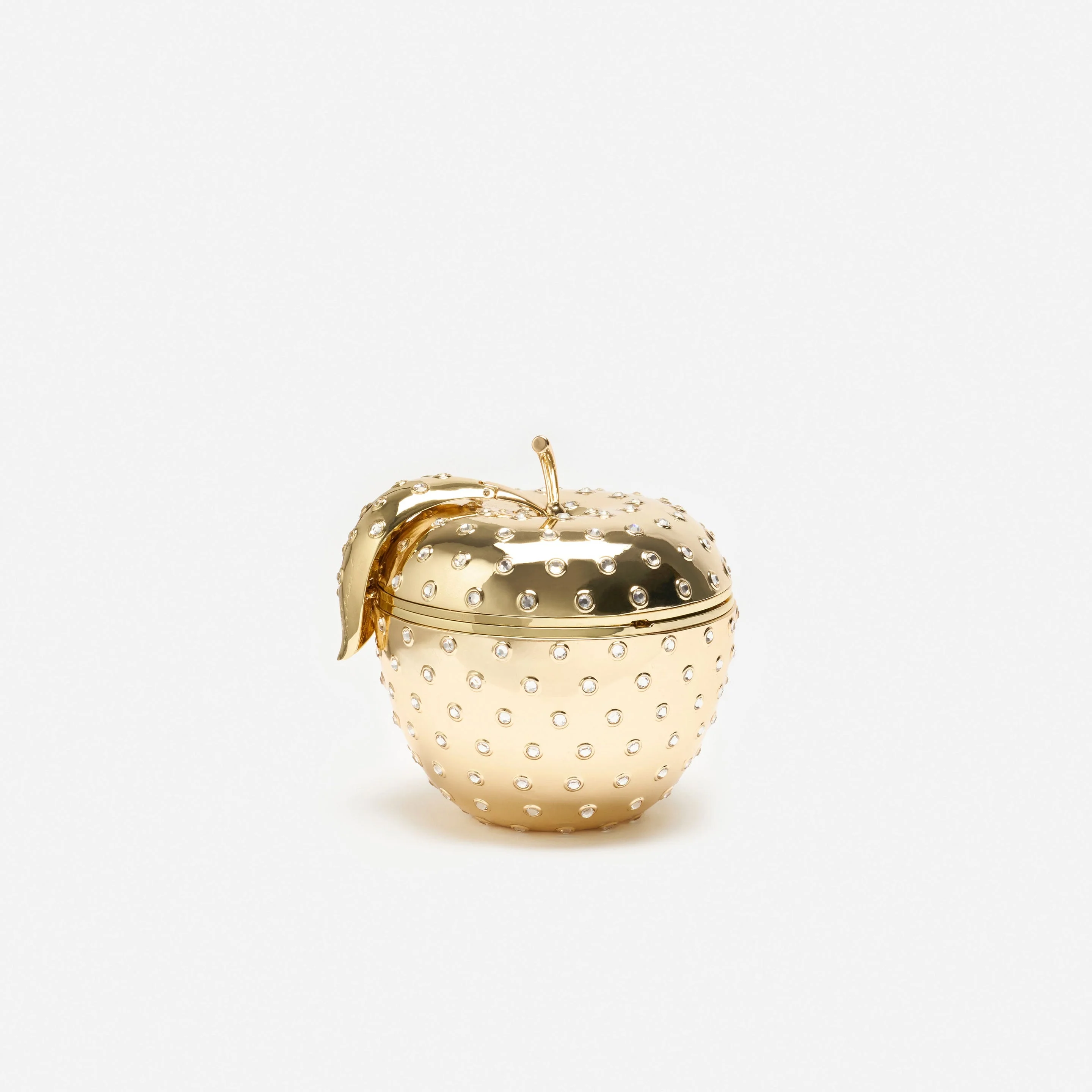 Gold Crystal Apple Clutch Bag - 1