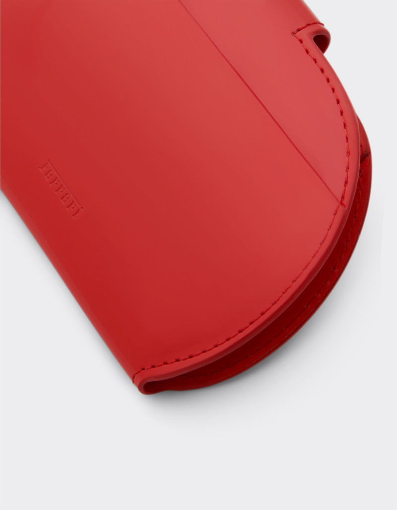 Foldable card holder in glossy brushed leather 4