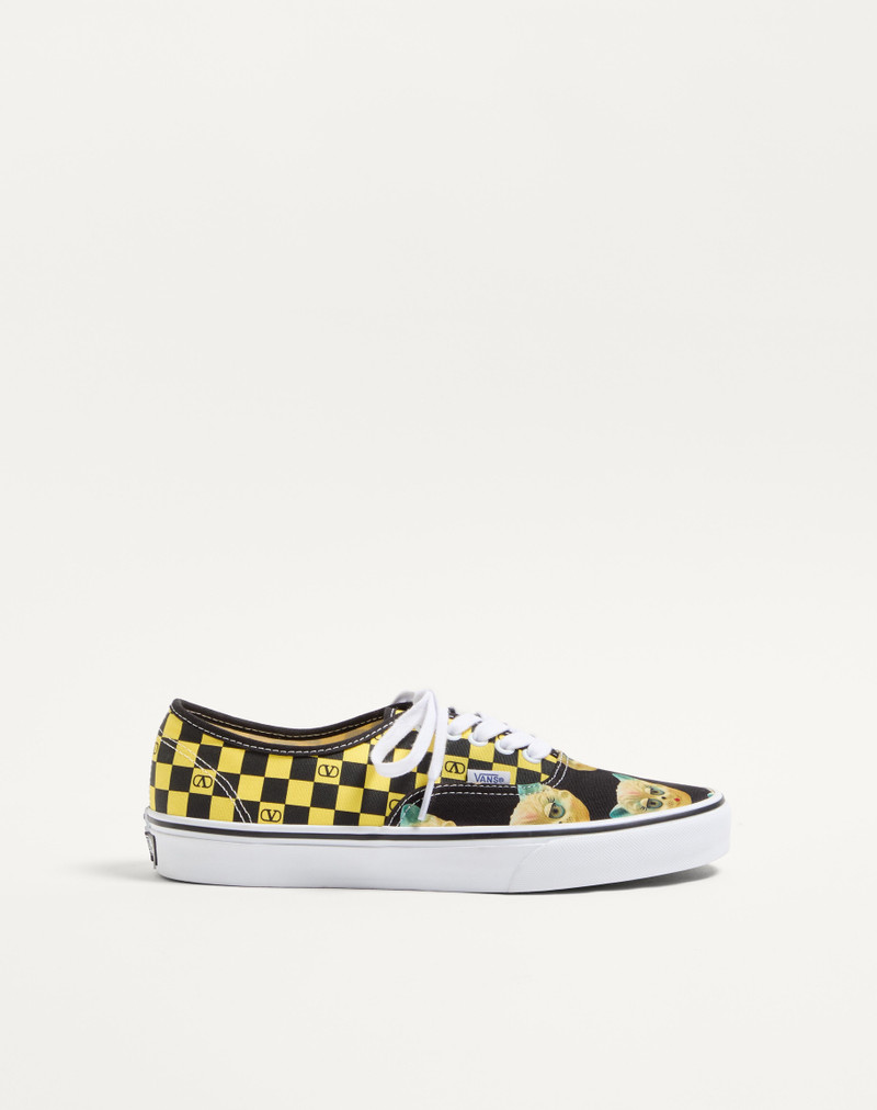 VALENTINO GARAVANI AND VANS LOW-TOP FABRIC TRAINER WITH VLOGO CHECKERBOARD PRINT AND LE CHAT DE LA M 1