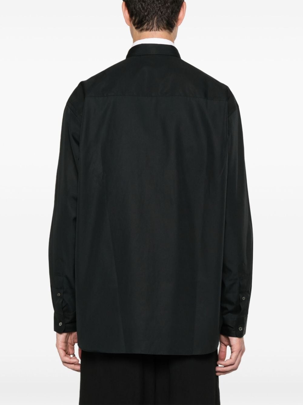 embroidered-logo cotton shirt - 4