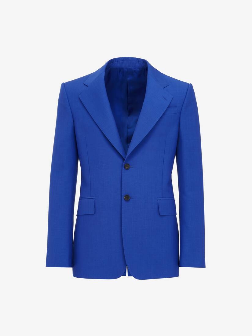 Men's Neat Shoulder Single-breasted Jacket in Galactic Blue - 1