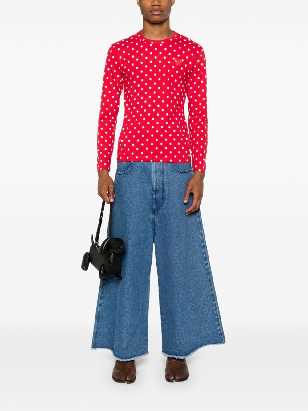 polka-dot cotton T-shirt - 2