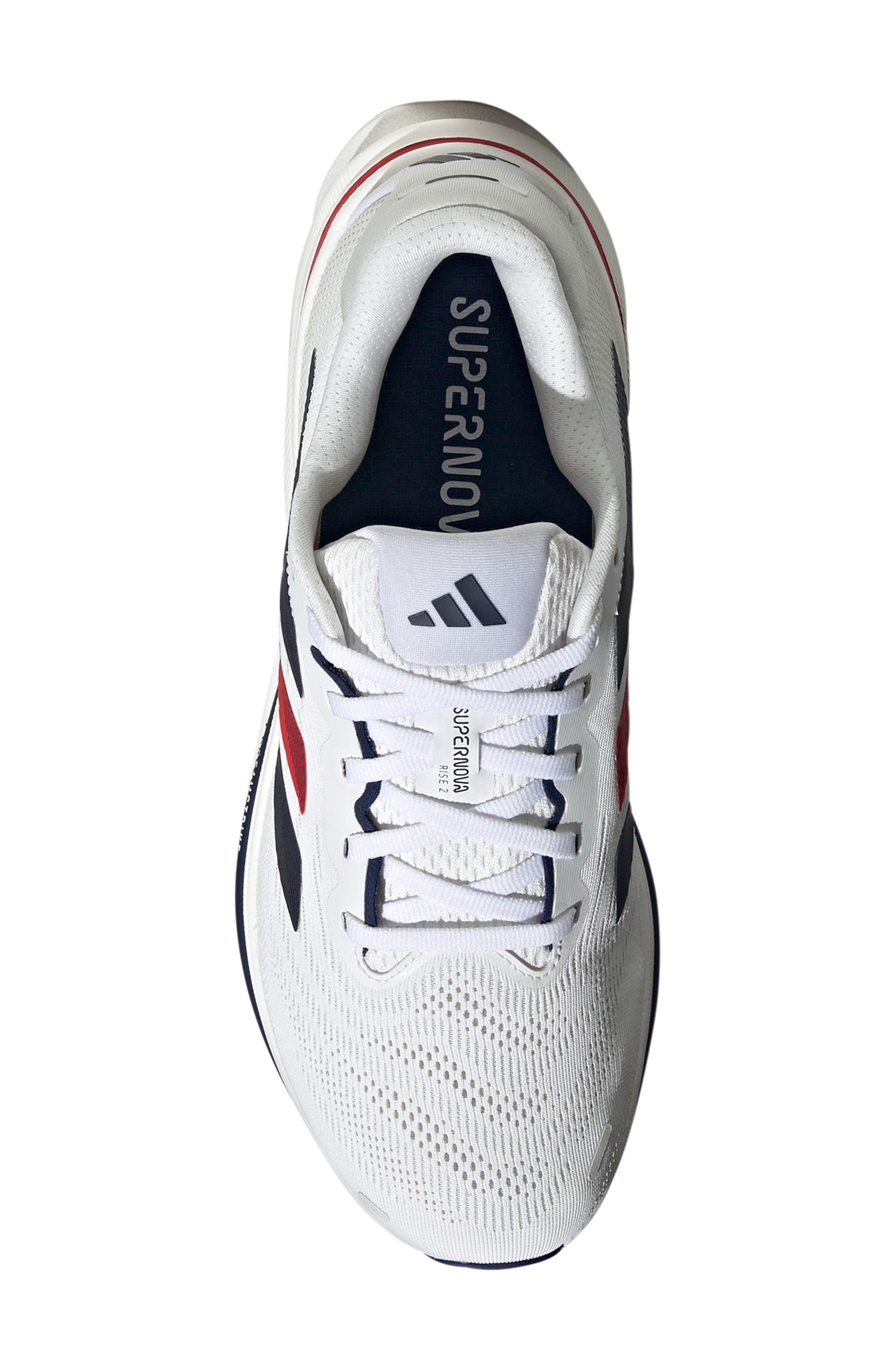 adidas Supernova Rise 2 Running Shoe in White/Dark Blue/Pure Ruby at Nordstrom - 4