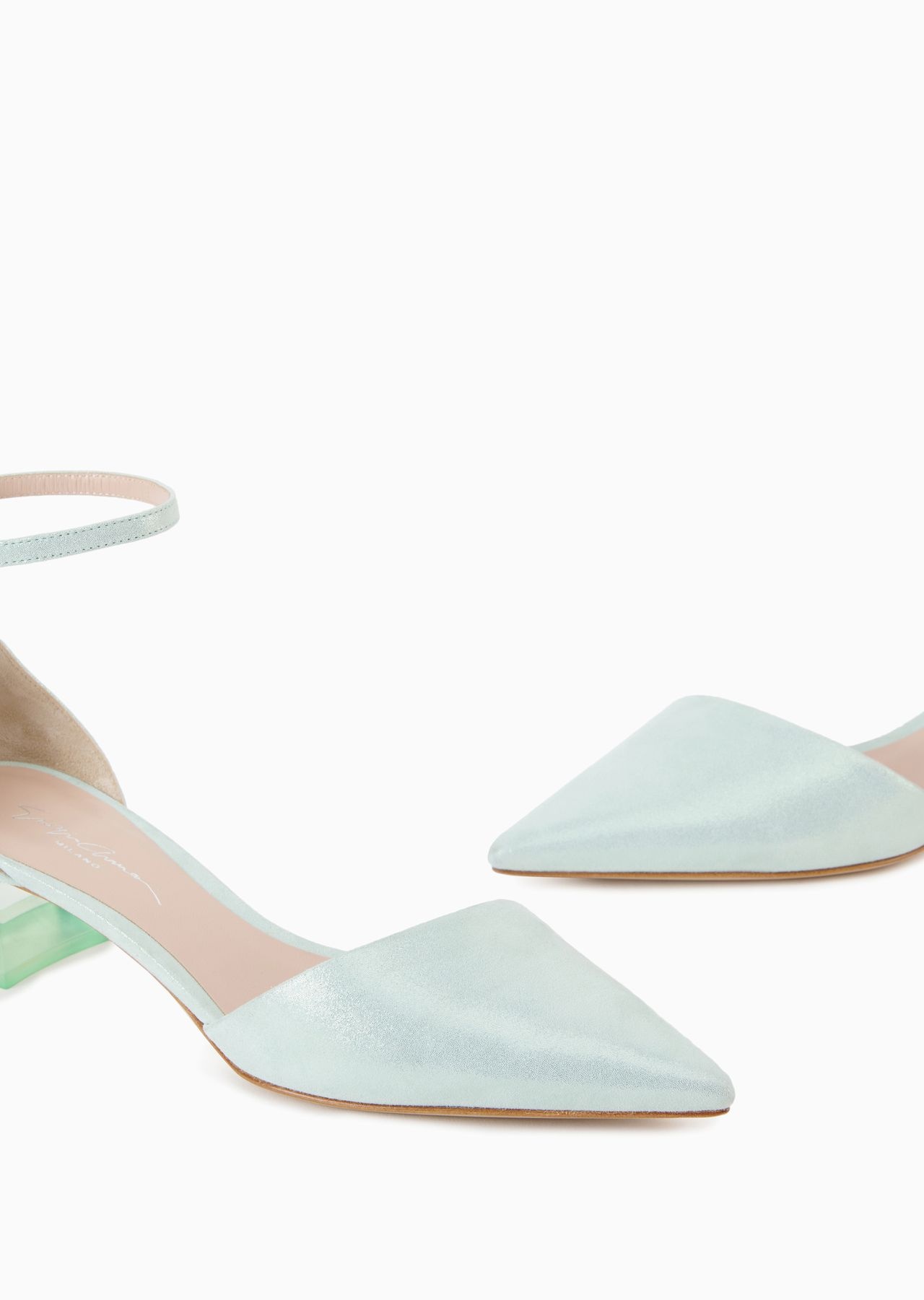 Laminated suede d'Orsay court shoes - 5