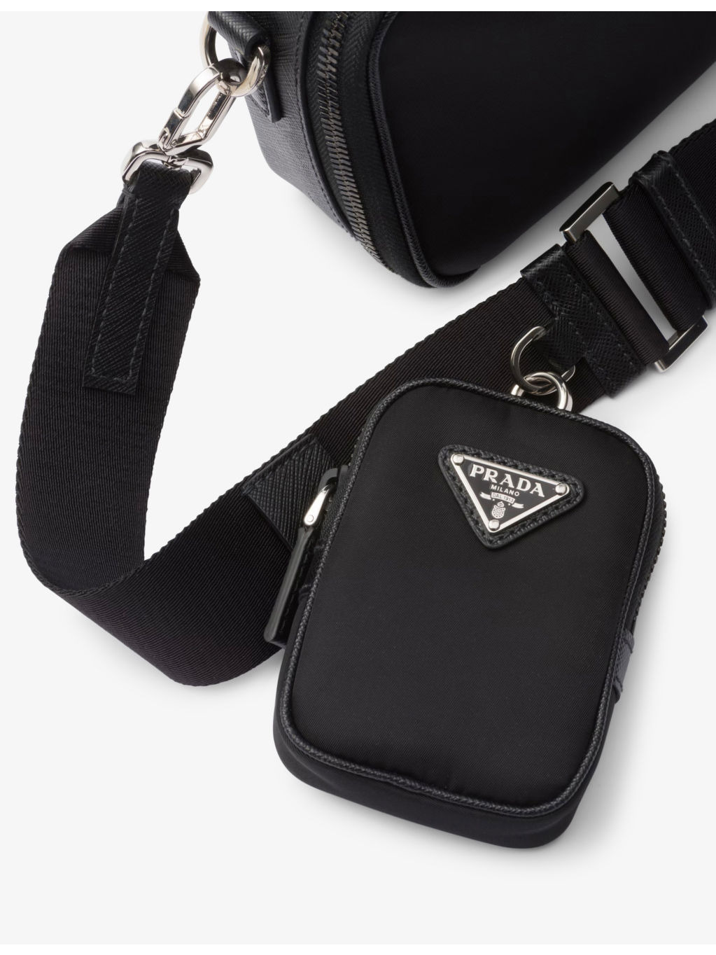 Brique leather and recycled-nylon shoulder bag - 6