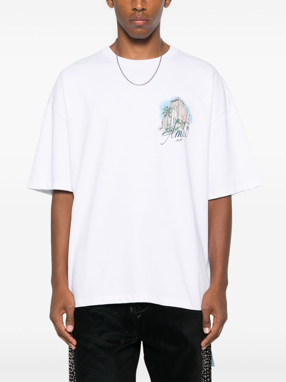 graphic-print drawstring T-shirt - 3