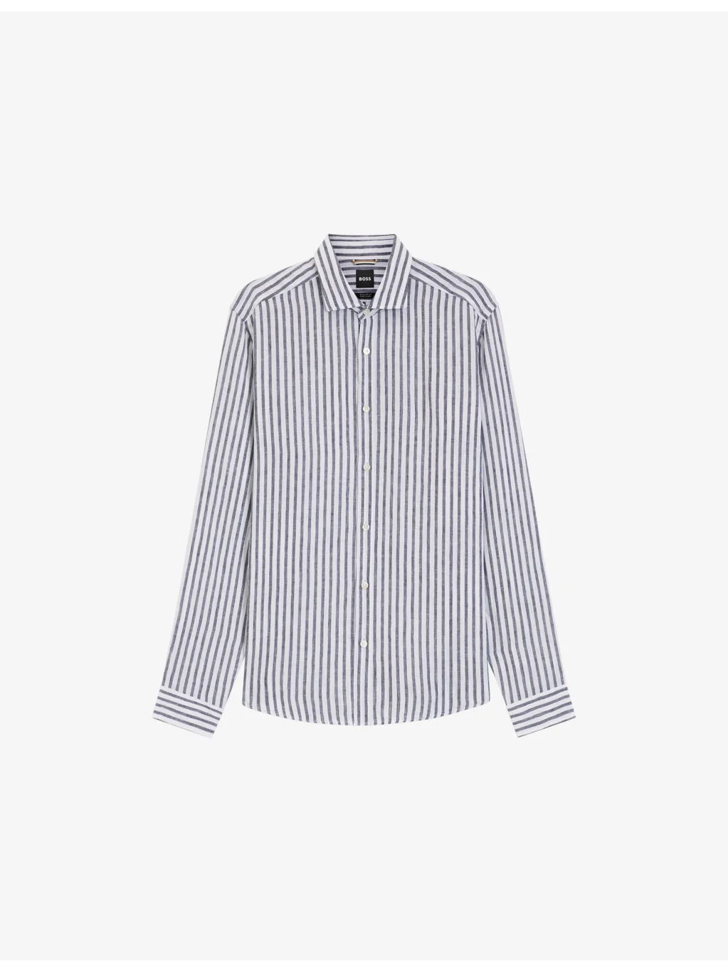 Striped Long-Sleeved Linen Shirt - 1