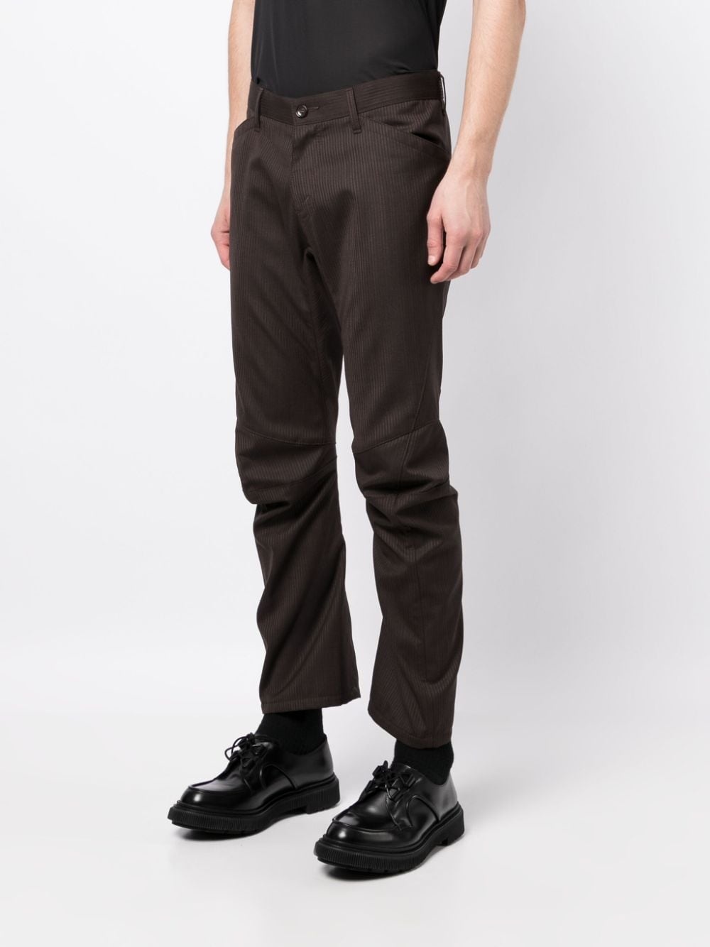 stripe-print ruched tailored trousers - 6