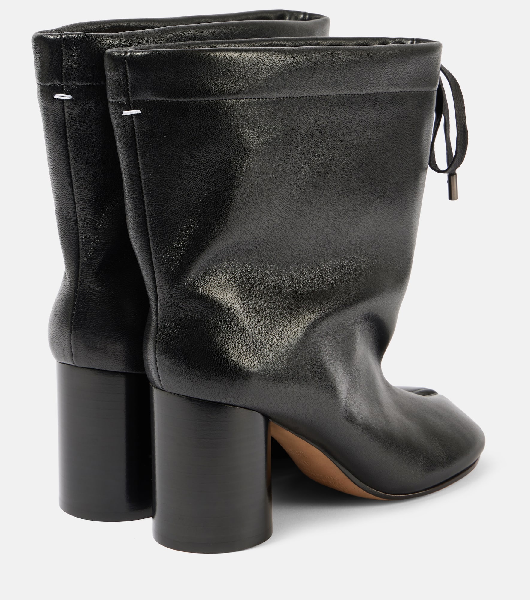 Tabi drawstring leather ankle boots - 2