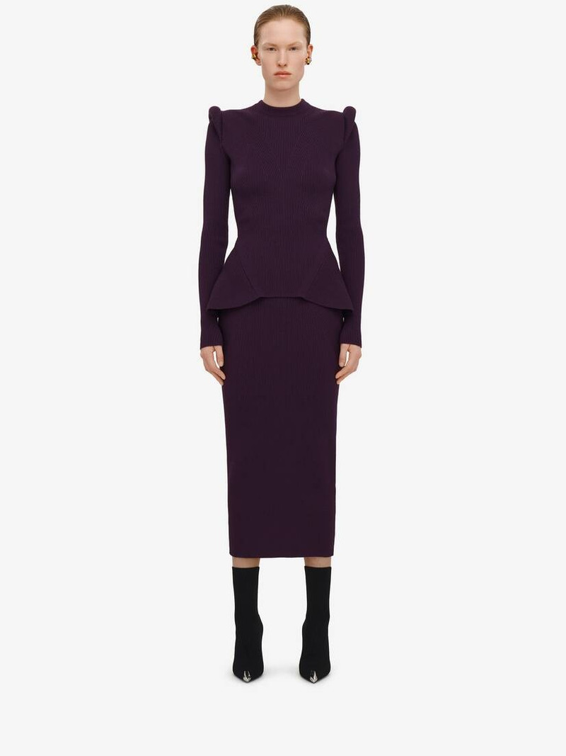 Alexander McQueen Women's Kickback Ribbed Jumper in Night Shade outlook
