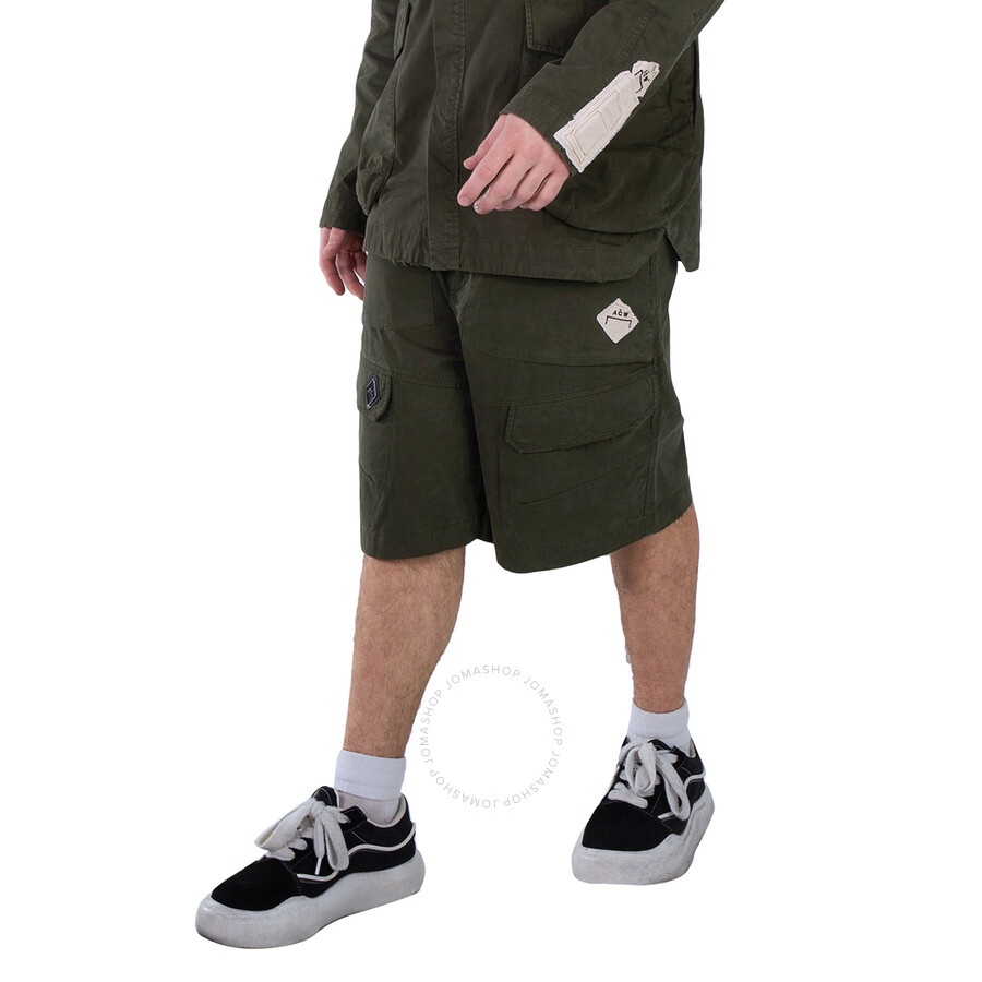 A Cold Wall Ando Cotton Cargo Shorts In Dark Olive - 4
