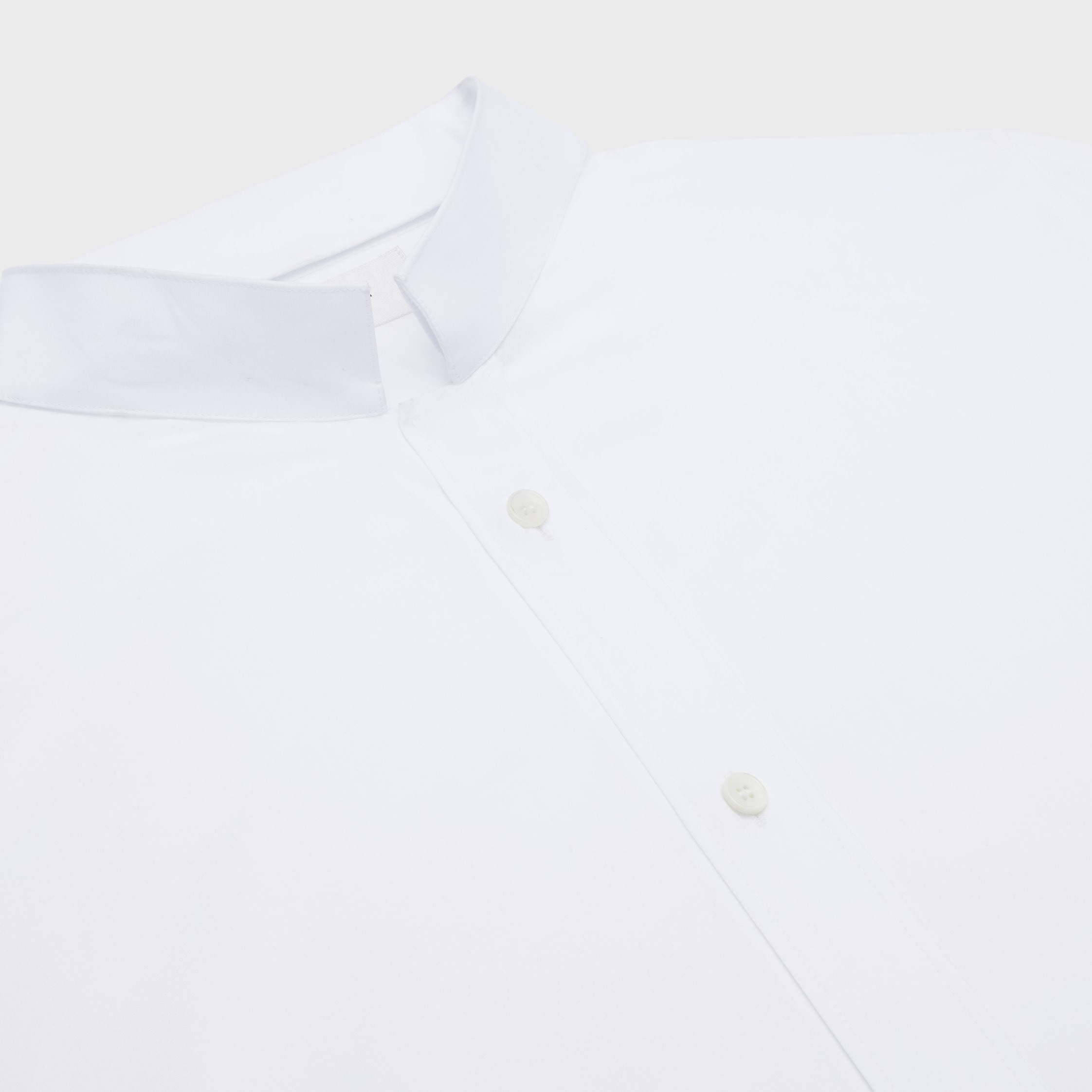 loose shirt with inverted collar in cotton poplin - 3