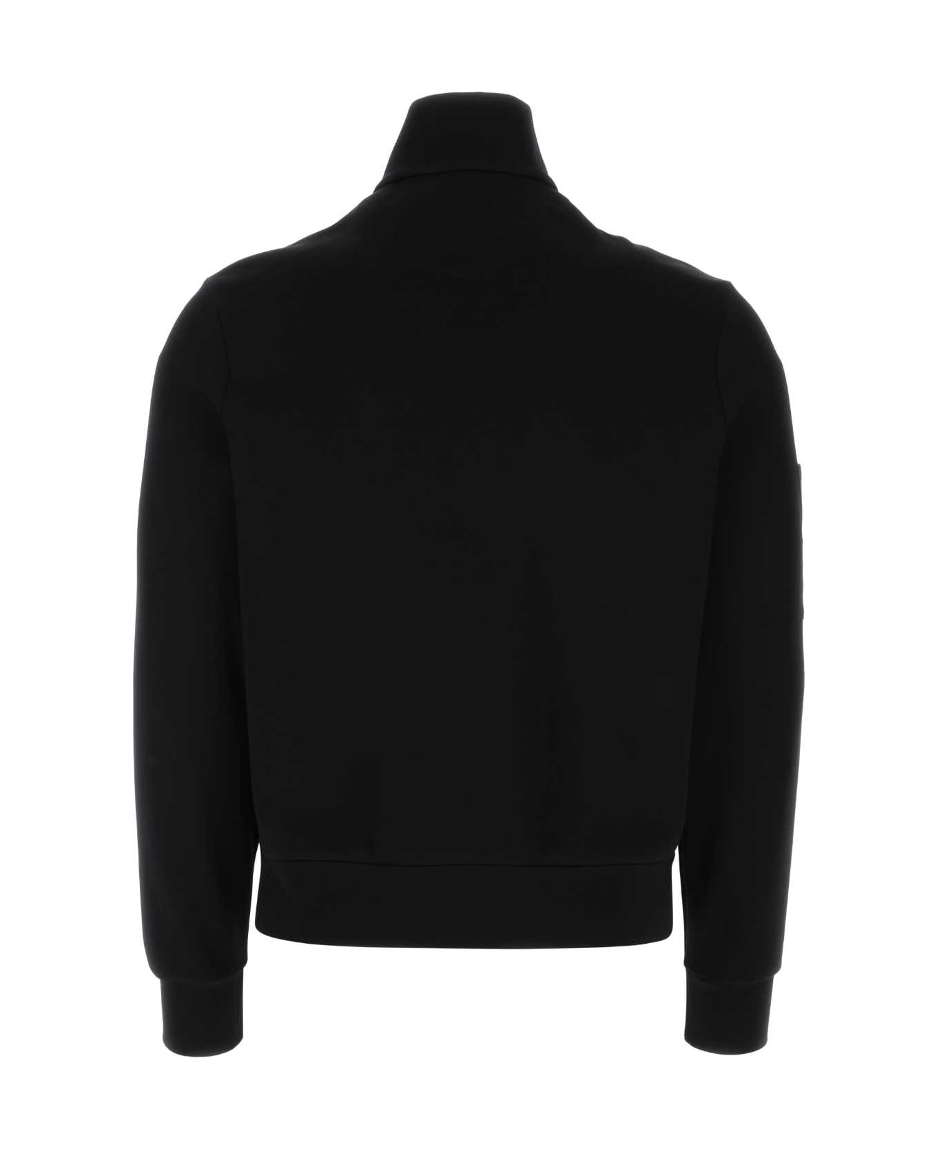 Black Cotton Blend Jacket - 2