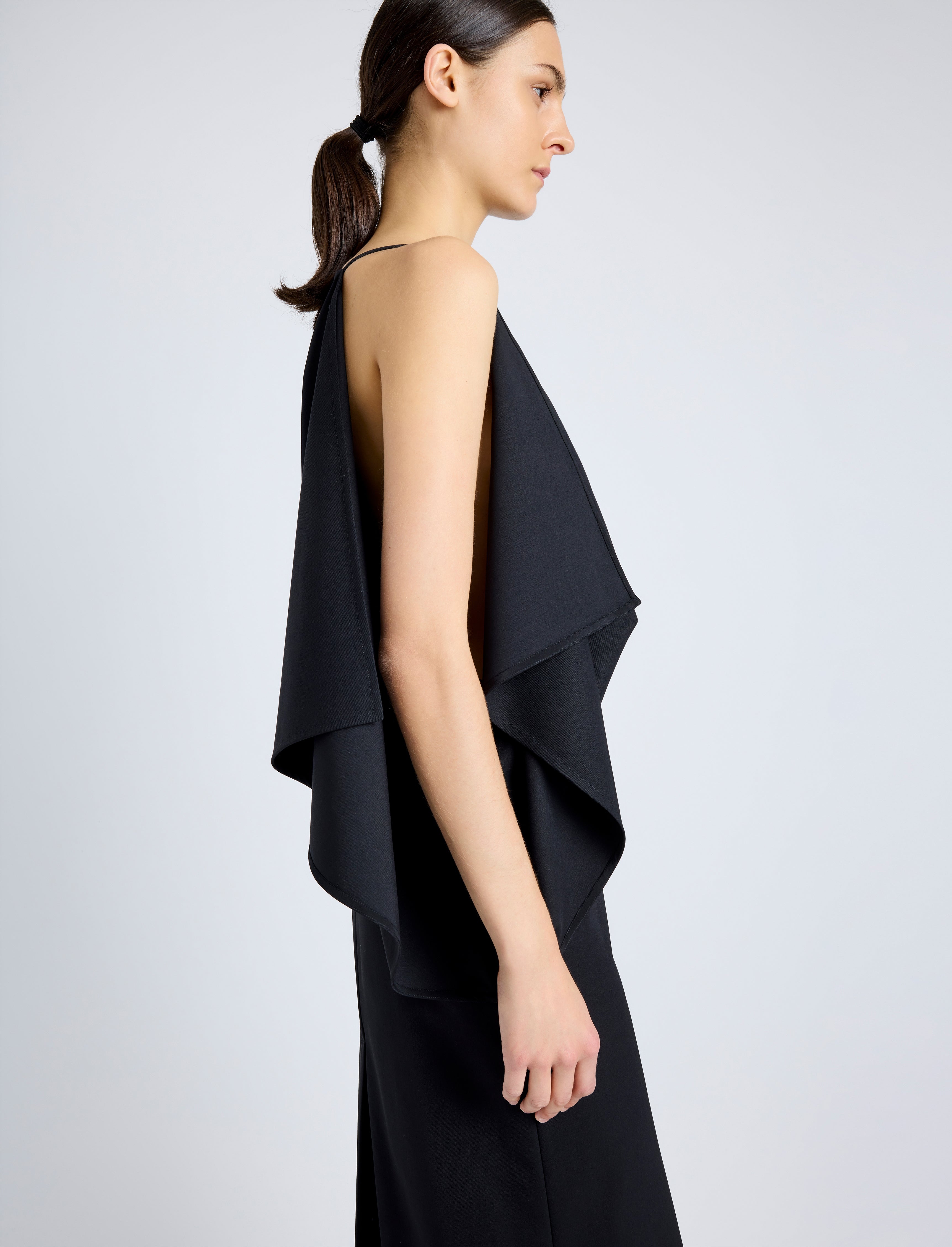 Elena Dress in Wool Gabardine Suiting - 5
