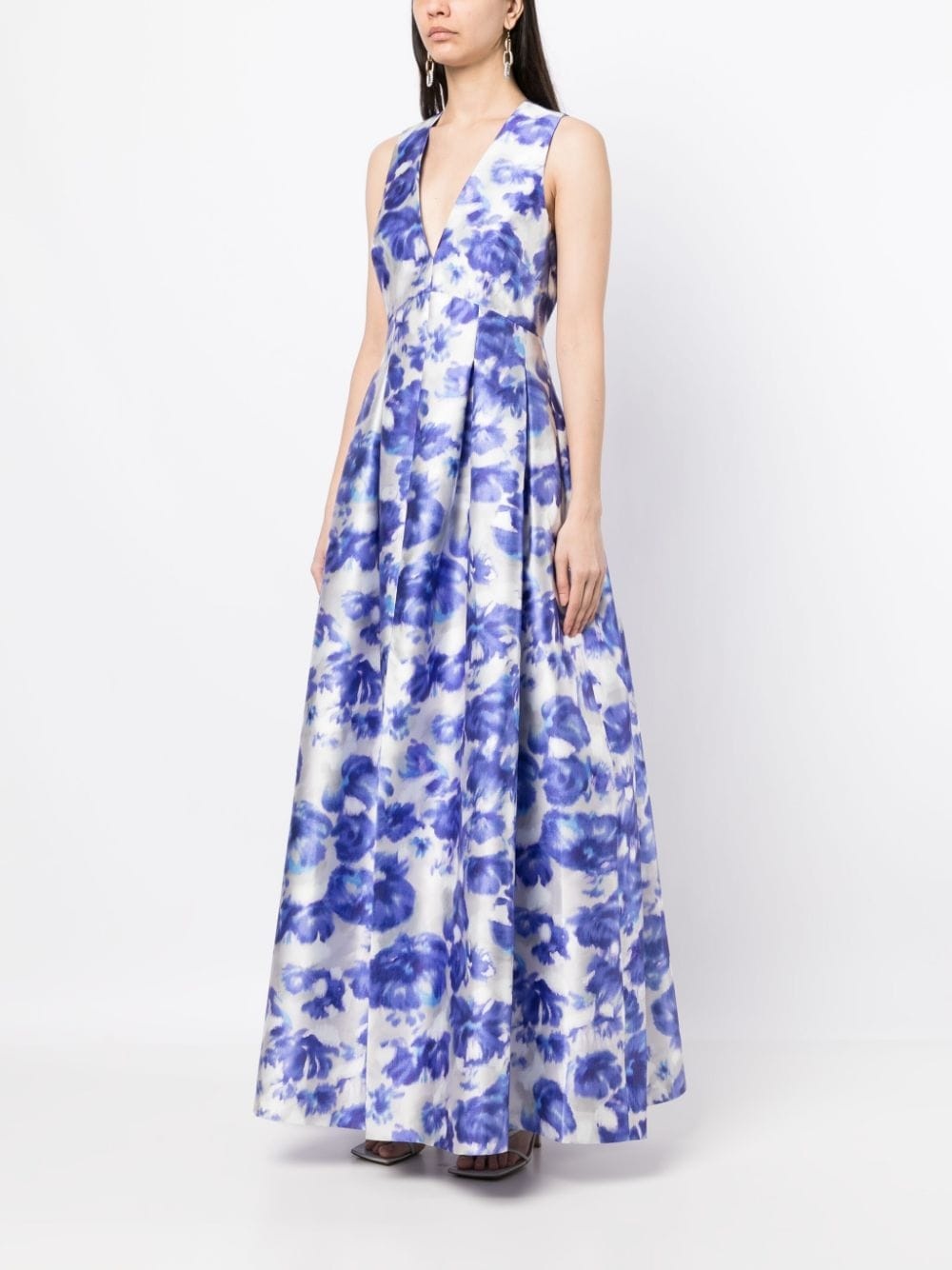 Brooke watercolour-effect gown - 3