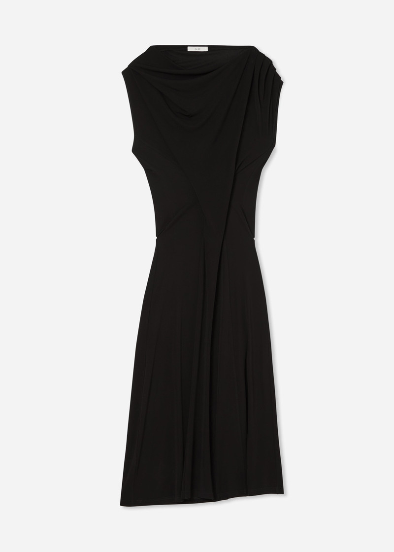 Draped Shoulder Dress in Jersey 1