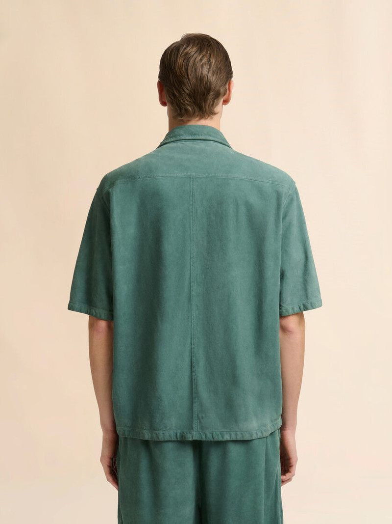 GREEN SUEDE SHIRT WITH POCKETS 3