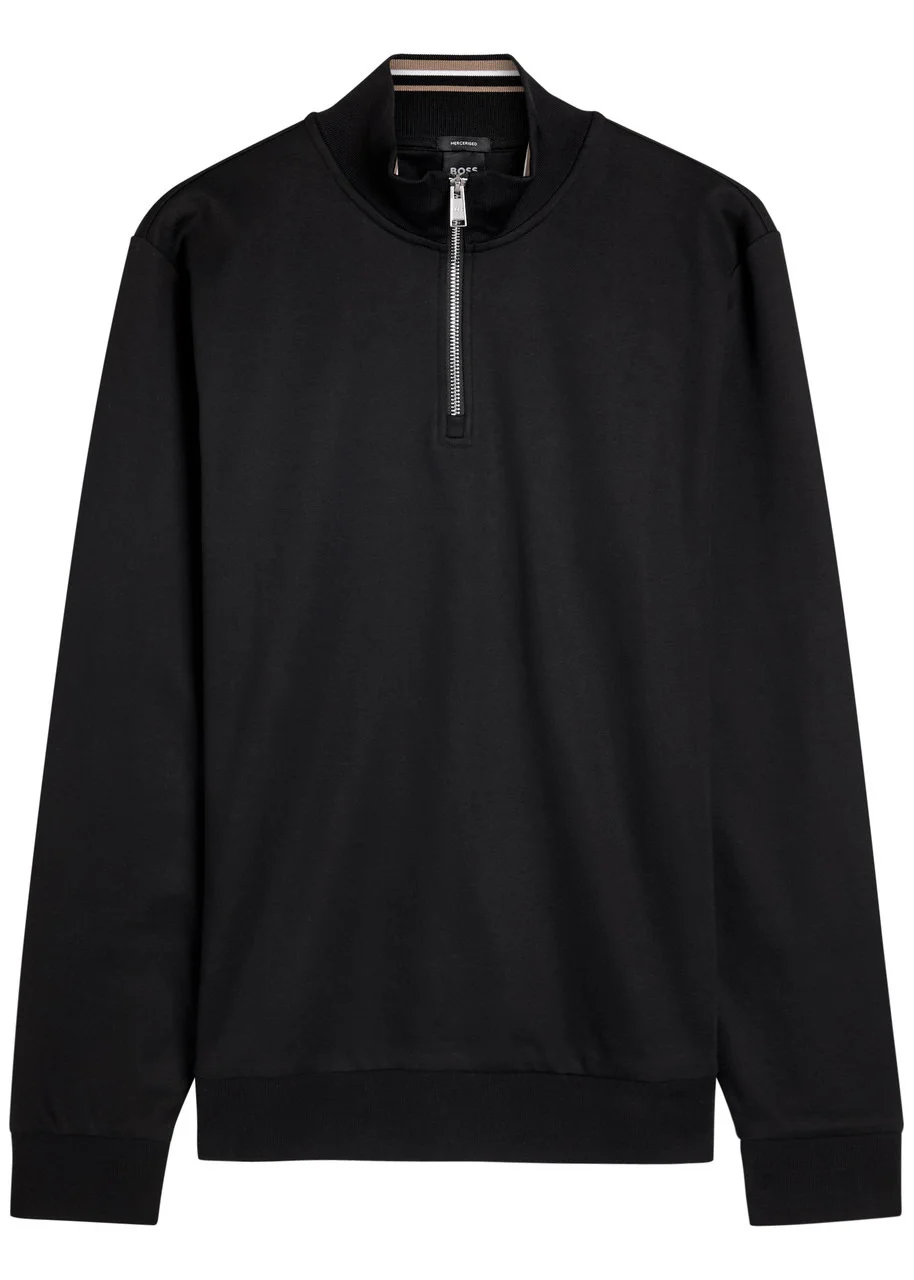 Boss Stimmann Half-zip Cotton-blend Sweatshirt - 1