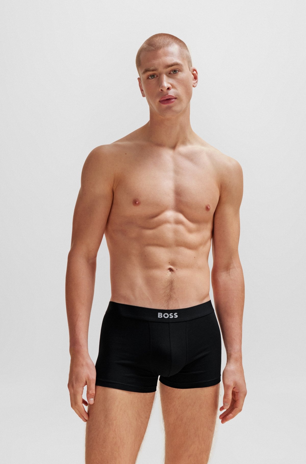 TWO-PACK OF STRETCH-COTTON TRUNKS WITH LOGO WAISTBANDS - 2
