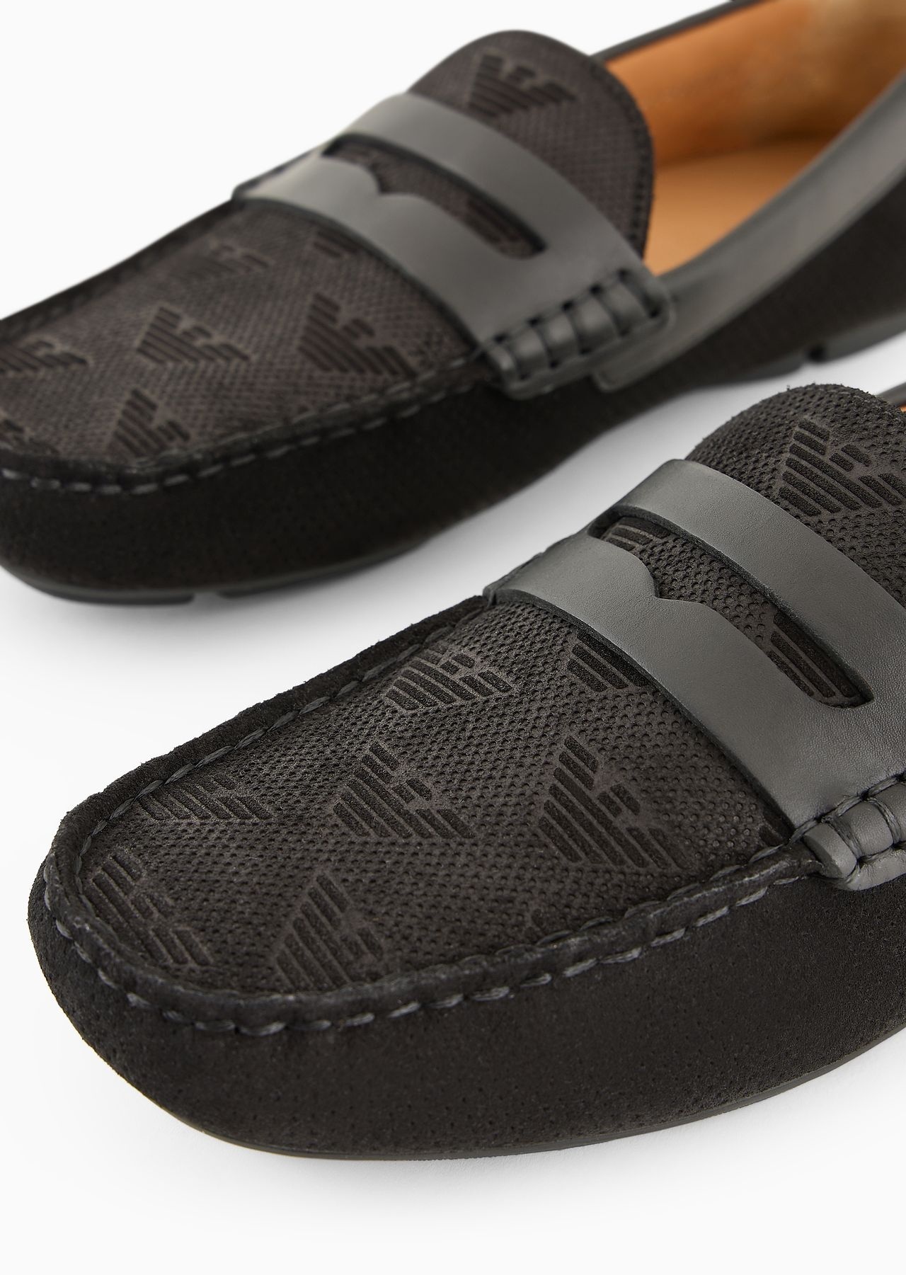 Micro-perforated suede driving loafers - 5