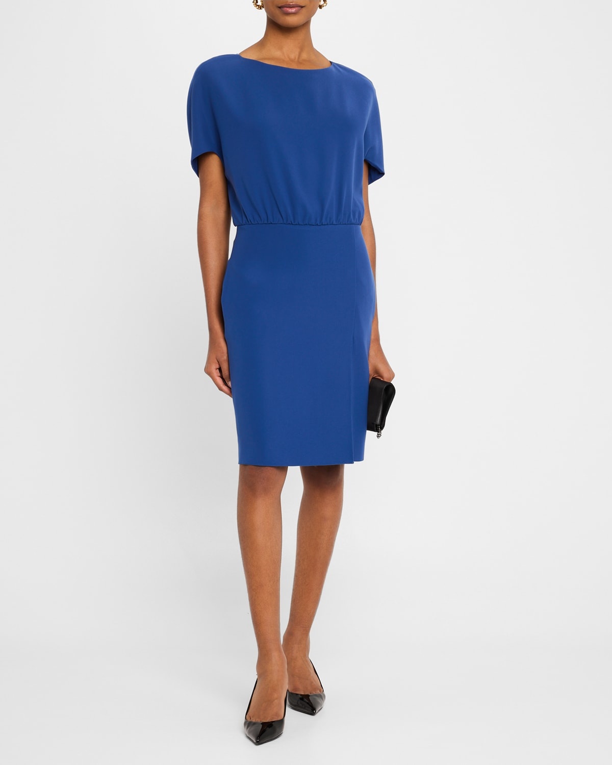 Cape-Sleeve Cady Dress - 2
