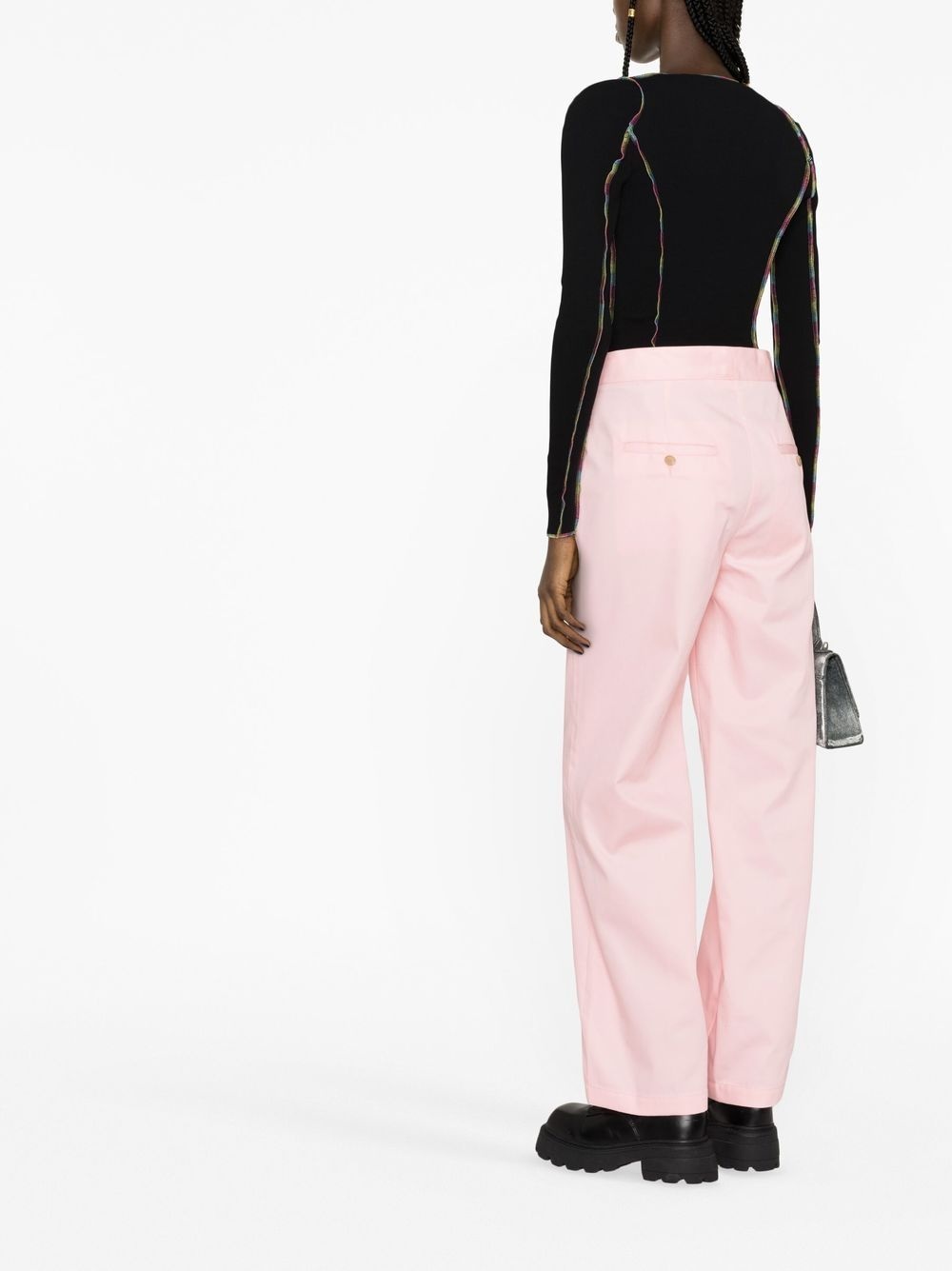 Reverse Waistband flared trousers - 4