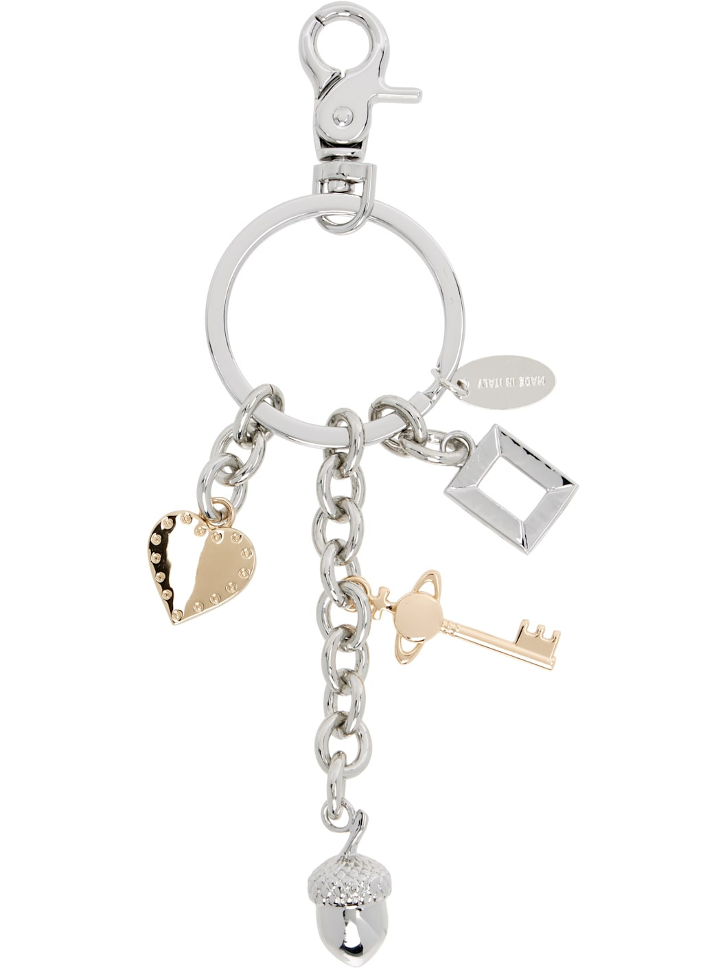 Silver Multi Charm Keyring - 2