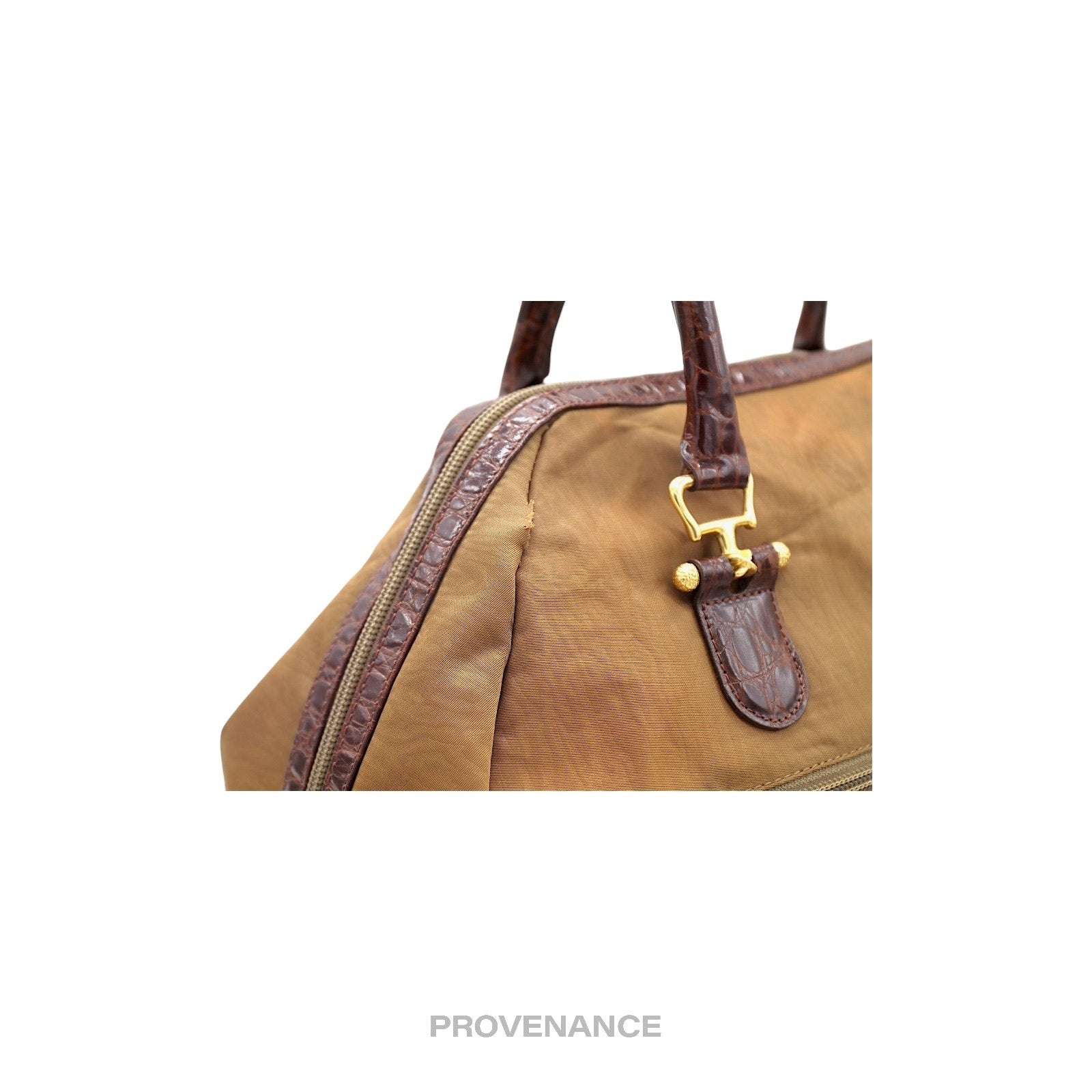 Balenciaga BB Logo Tote Bag - Tan Brown Croc - 8