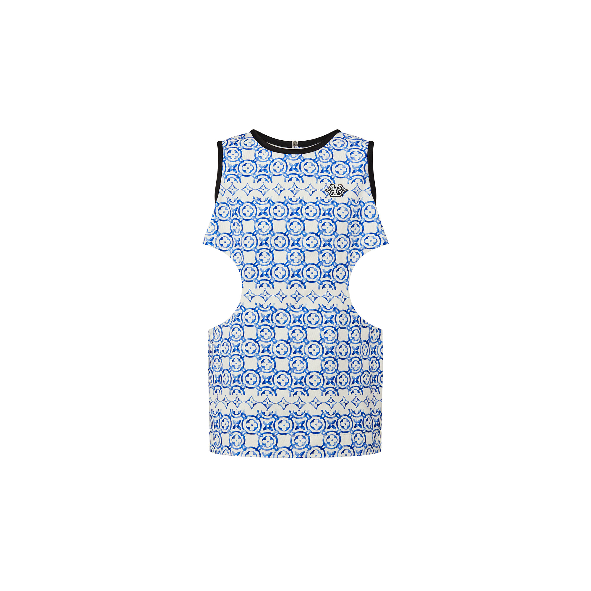 Monogram Flower Tile Cut-Out Mini Dress - 1