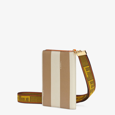 FENDI Brown leather passport cover outlook