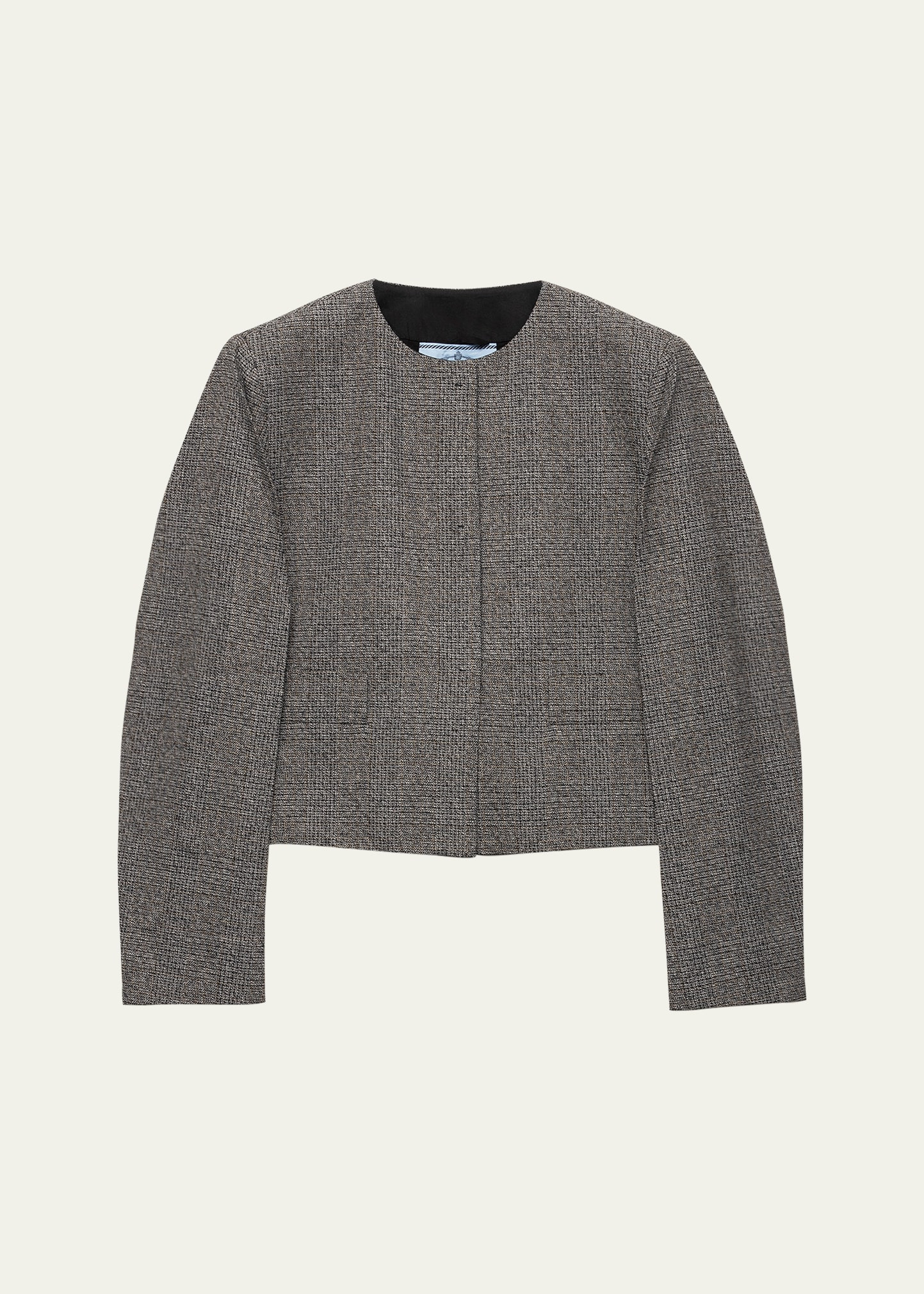 Prince Of Wales Mouline Boxy Crop Jacket - 1