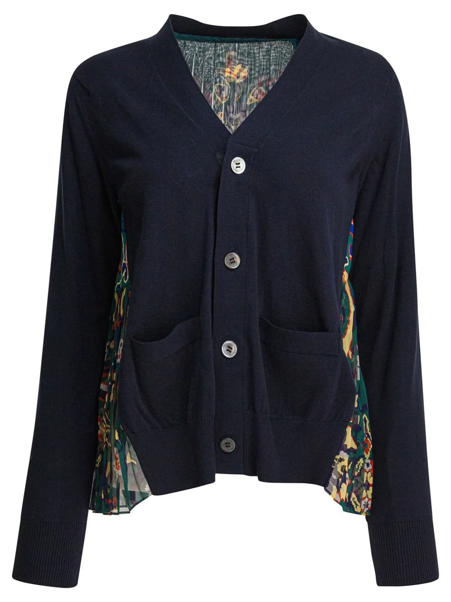 Sacai Cardigan With Floral Print - 1