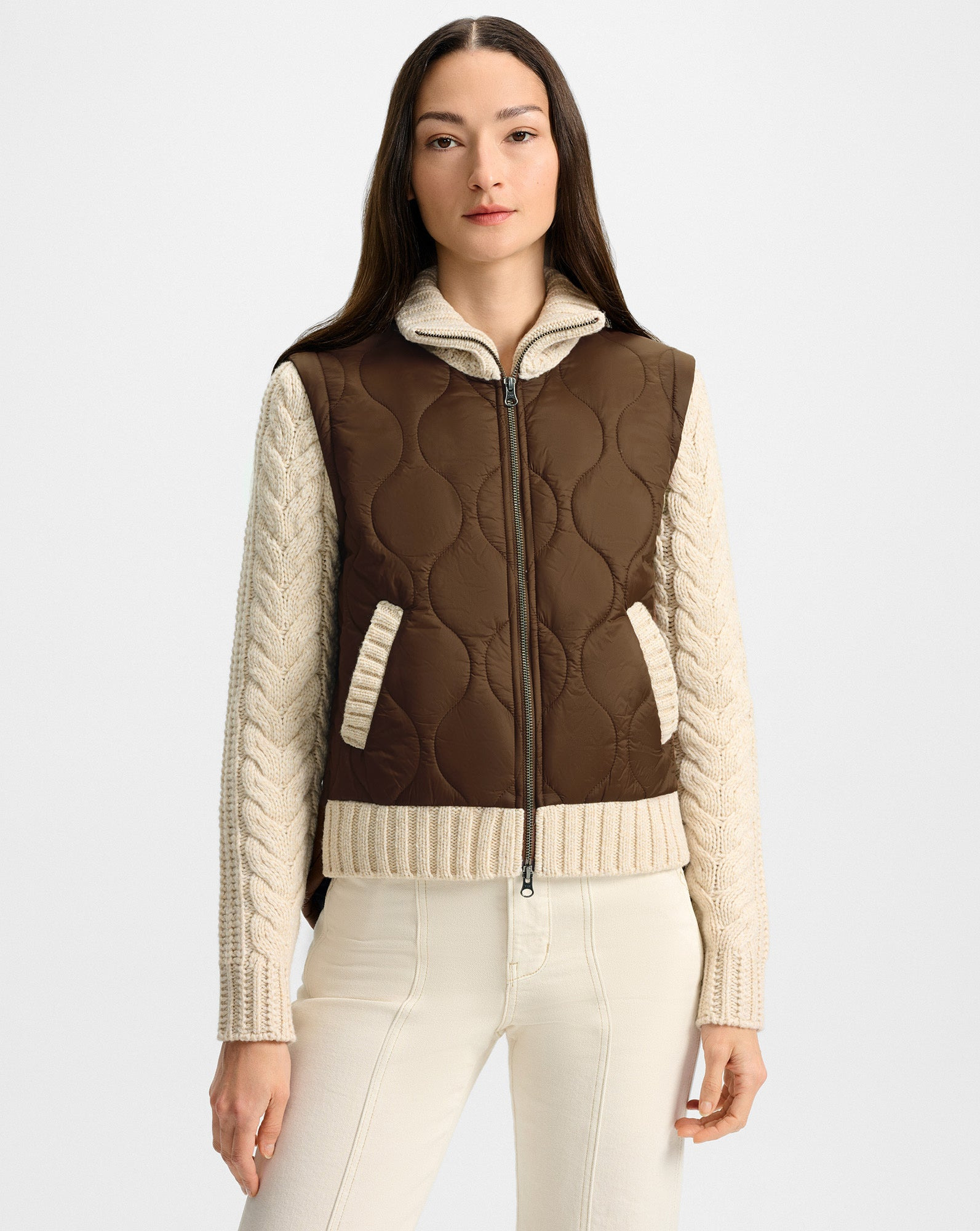 PATRA KNIT-SLEEVE QUILTED JACKET - 2
