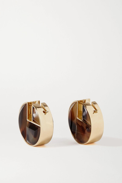 Bottega Veneta Gold-tone, crystal and tiger eye's earrings outlook