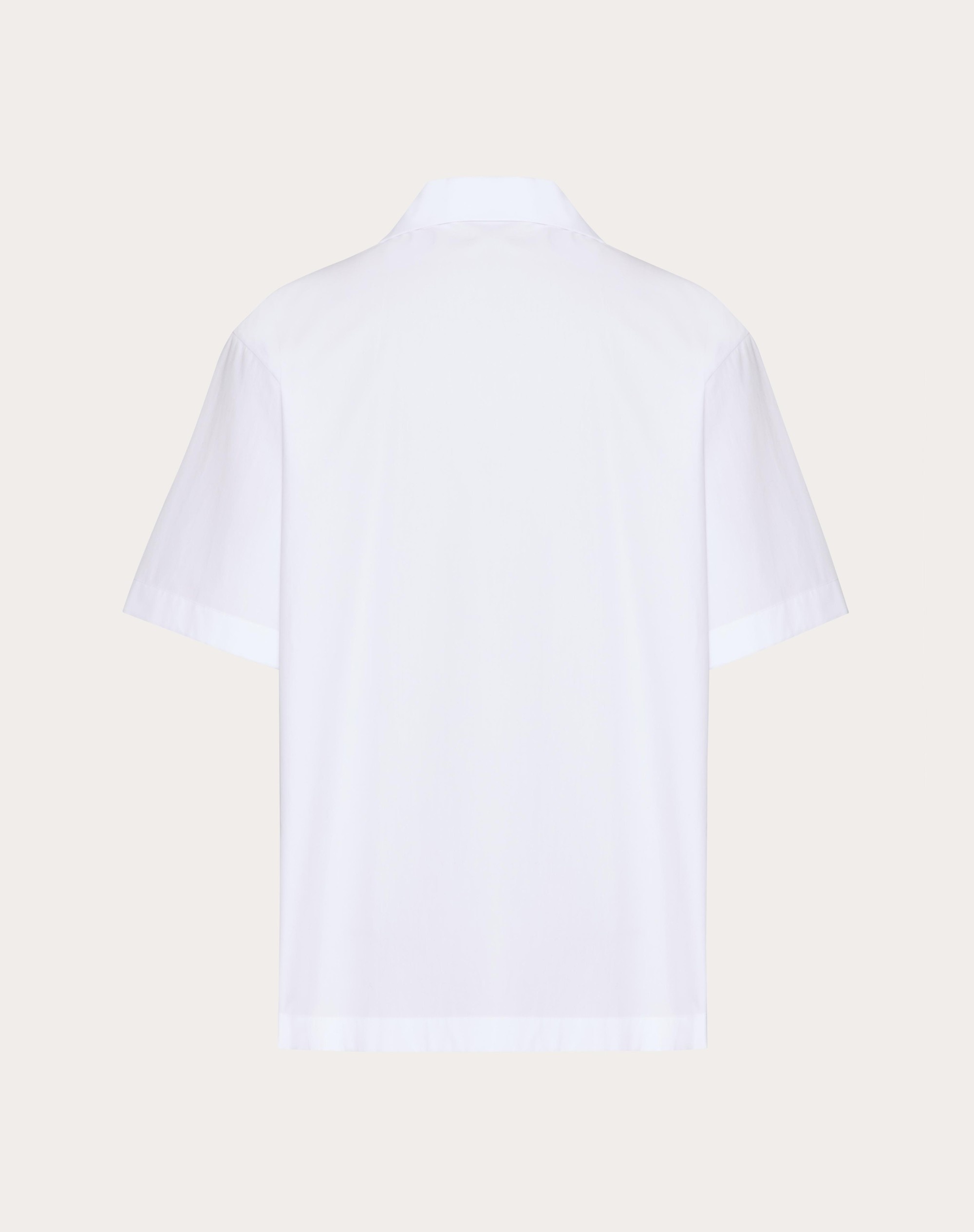 BOWLING SHIRT IN COTTON POPLIN WITH POMEGRANATE EMBROIDERY - 2