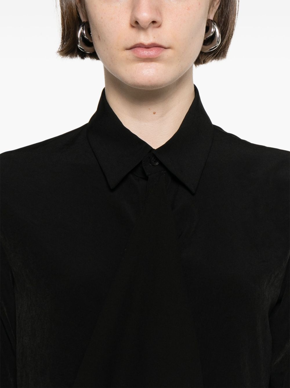 drape-panel shirt - 5