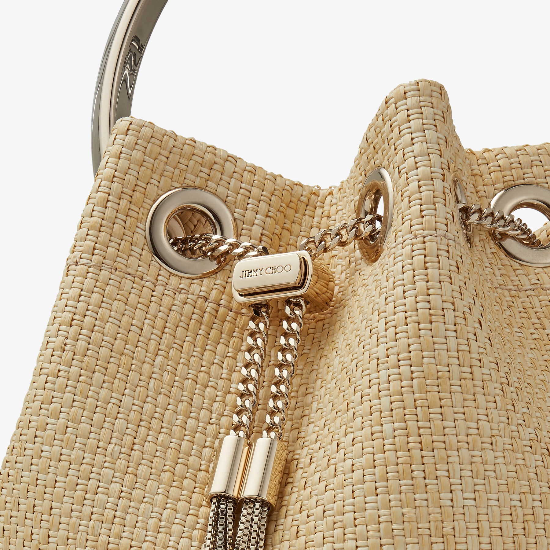 Bon Bon
Natural Raffia Bag with Yellow Plexi Chain Strap - 8