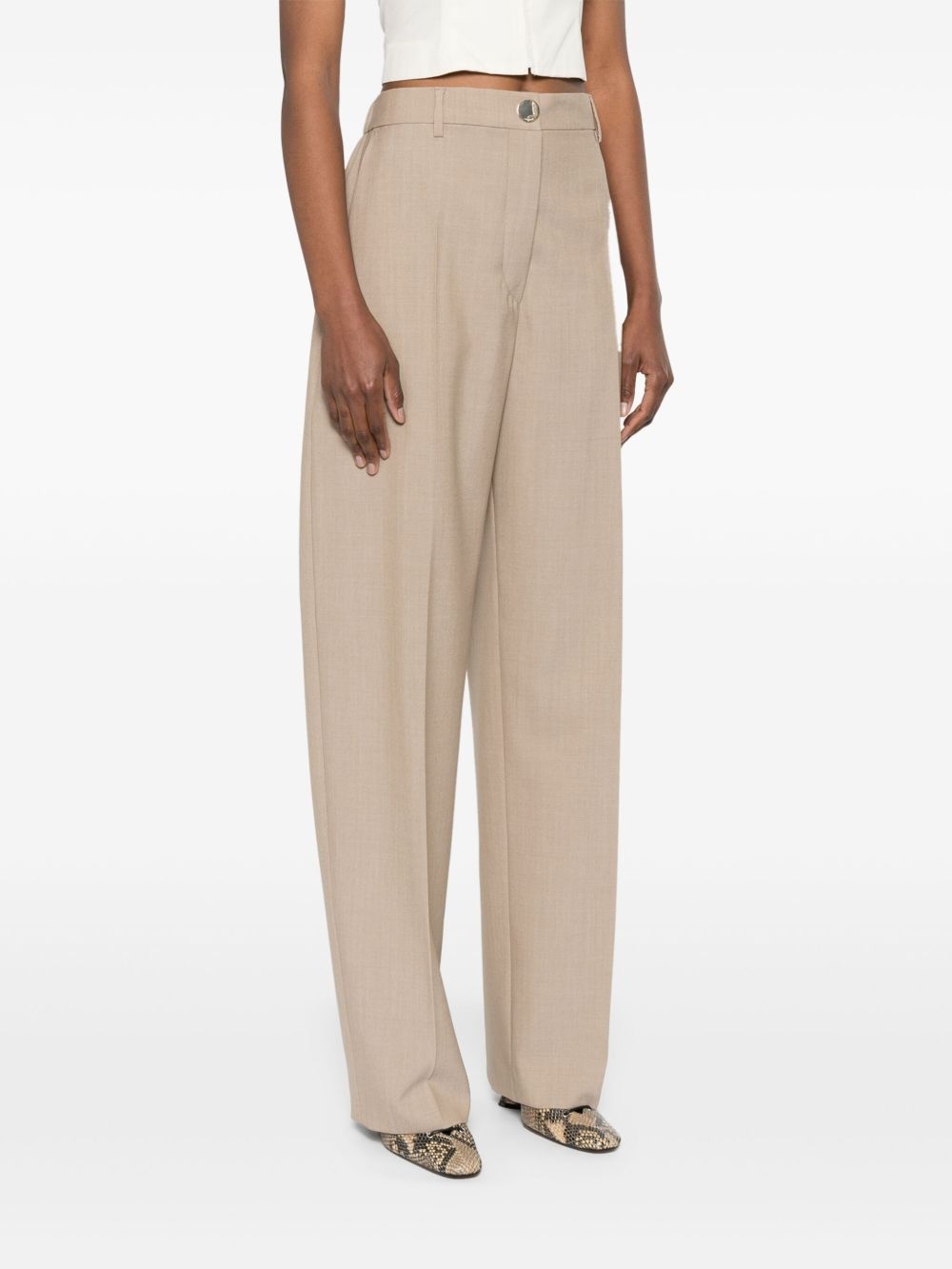 virgin wool high-waisted trousers - 3