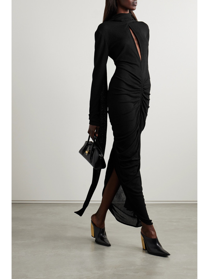 Givenchy Cutout Ruched Stretch-crepe Turtleneck Gown outlook