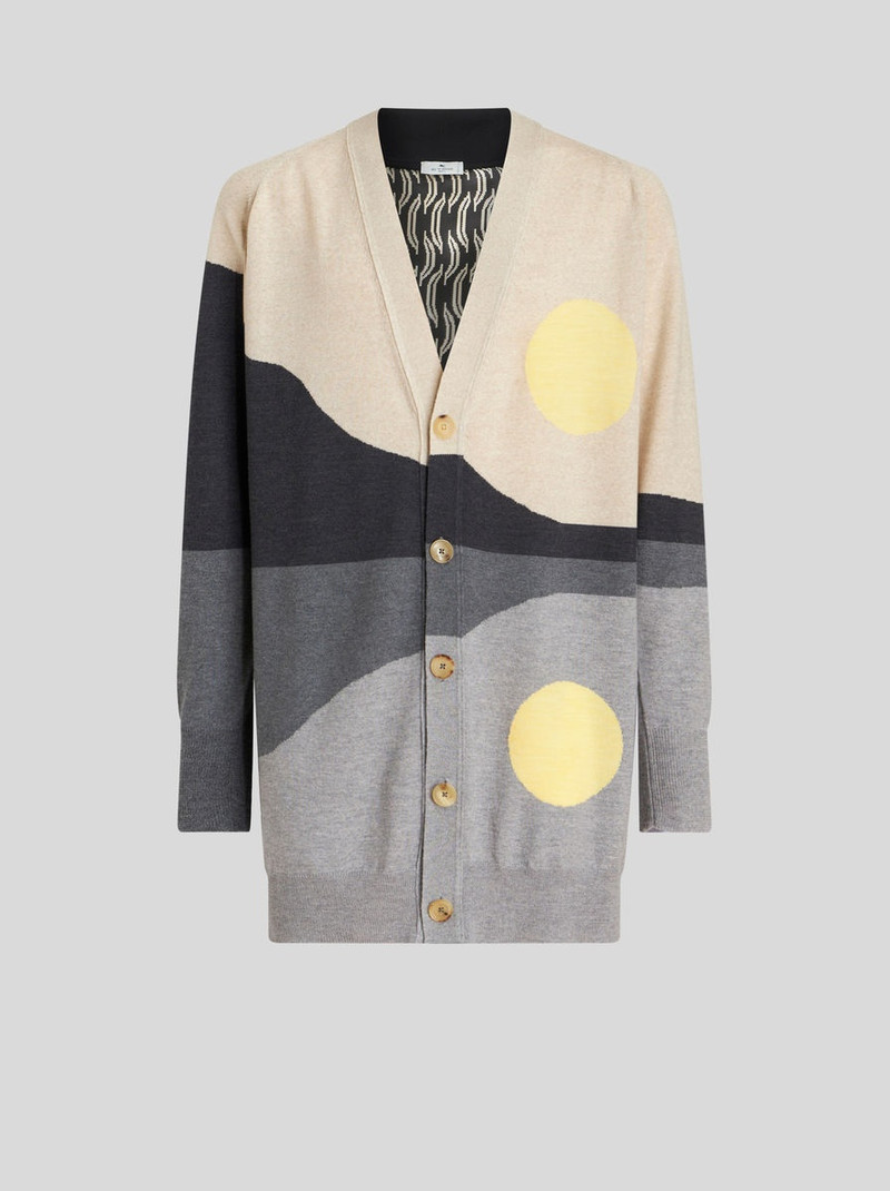 WOOL JACQUARD CARDIGAN 1