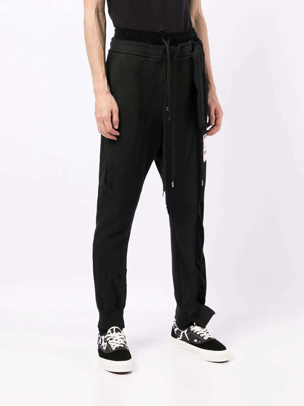 logo patch tapered track pants - 3