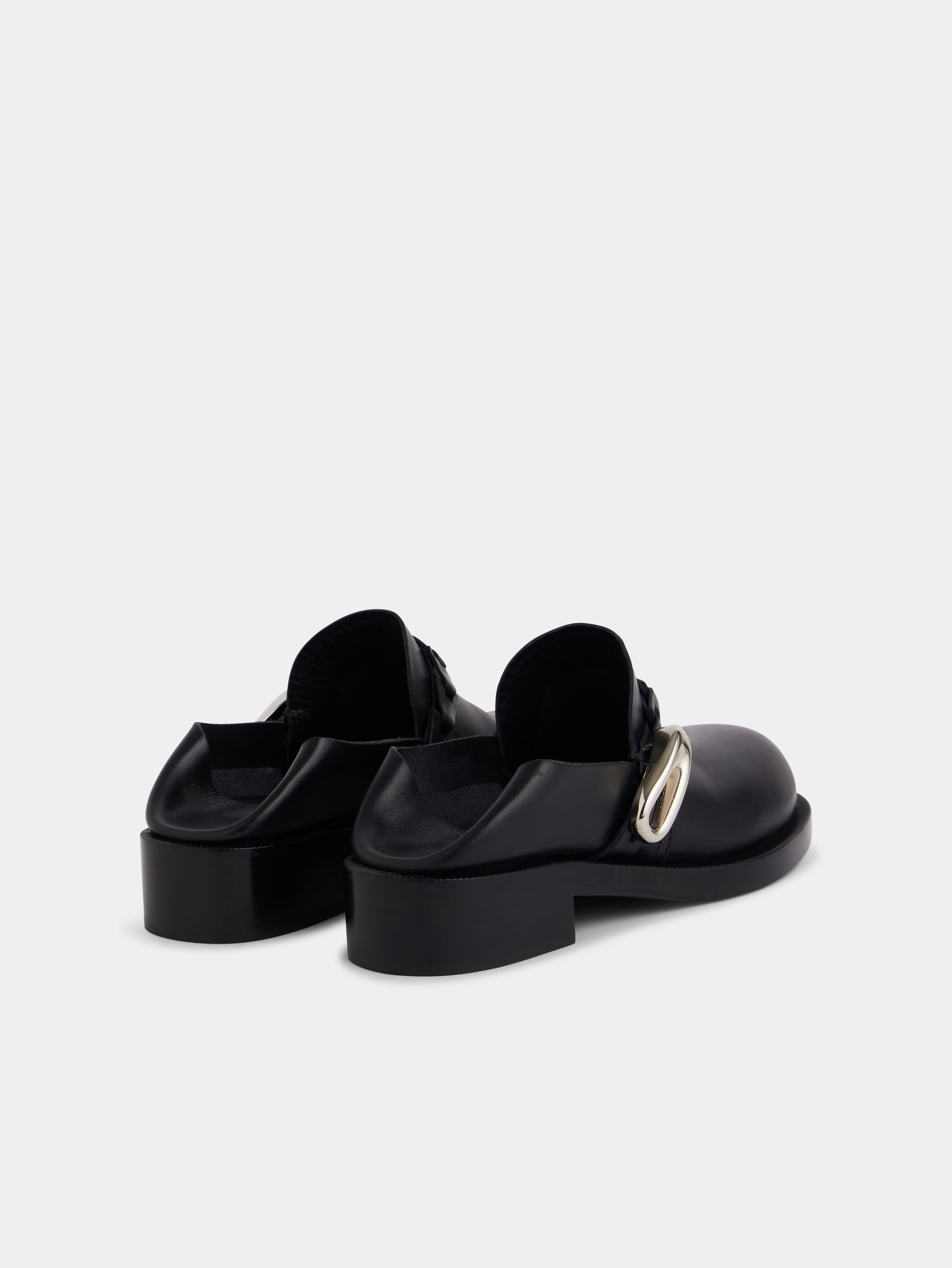 BLACK MULES IN SMOOTH LEATHER - 4