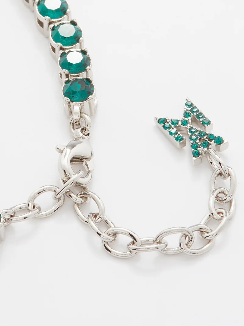 Crystal-embellished tennis necklace - 5