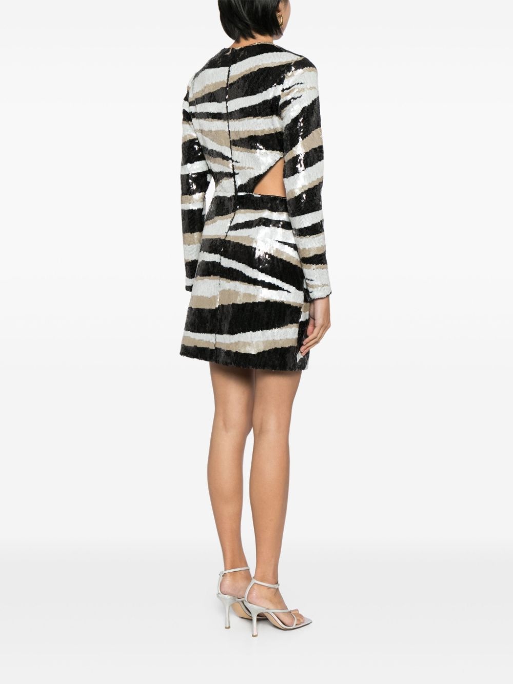 sequin-embroidered silk mini dress - 4
