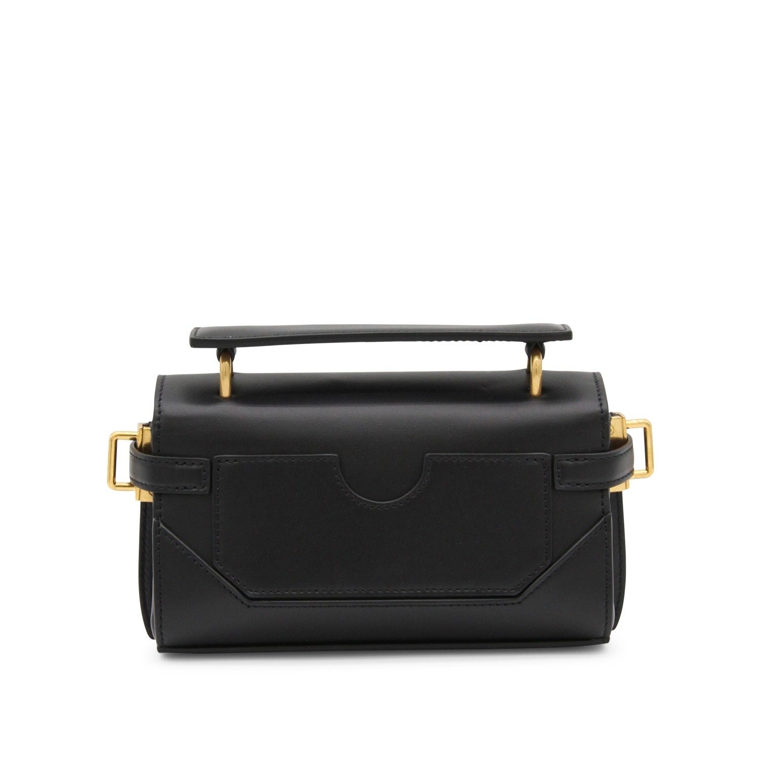 BLACK LEATHER SHOULDER BAG - 3