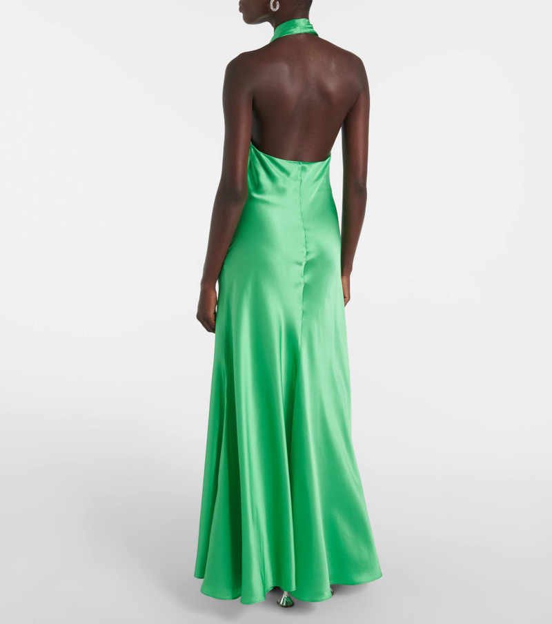 Rose halterneck silk gown 3