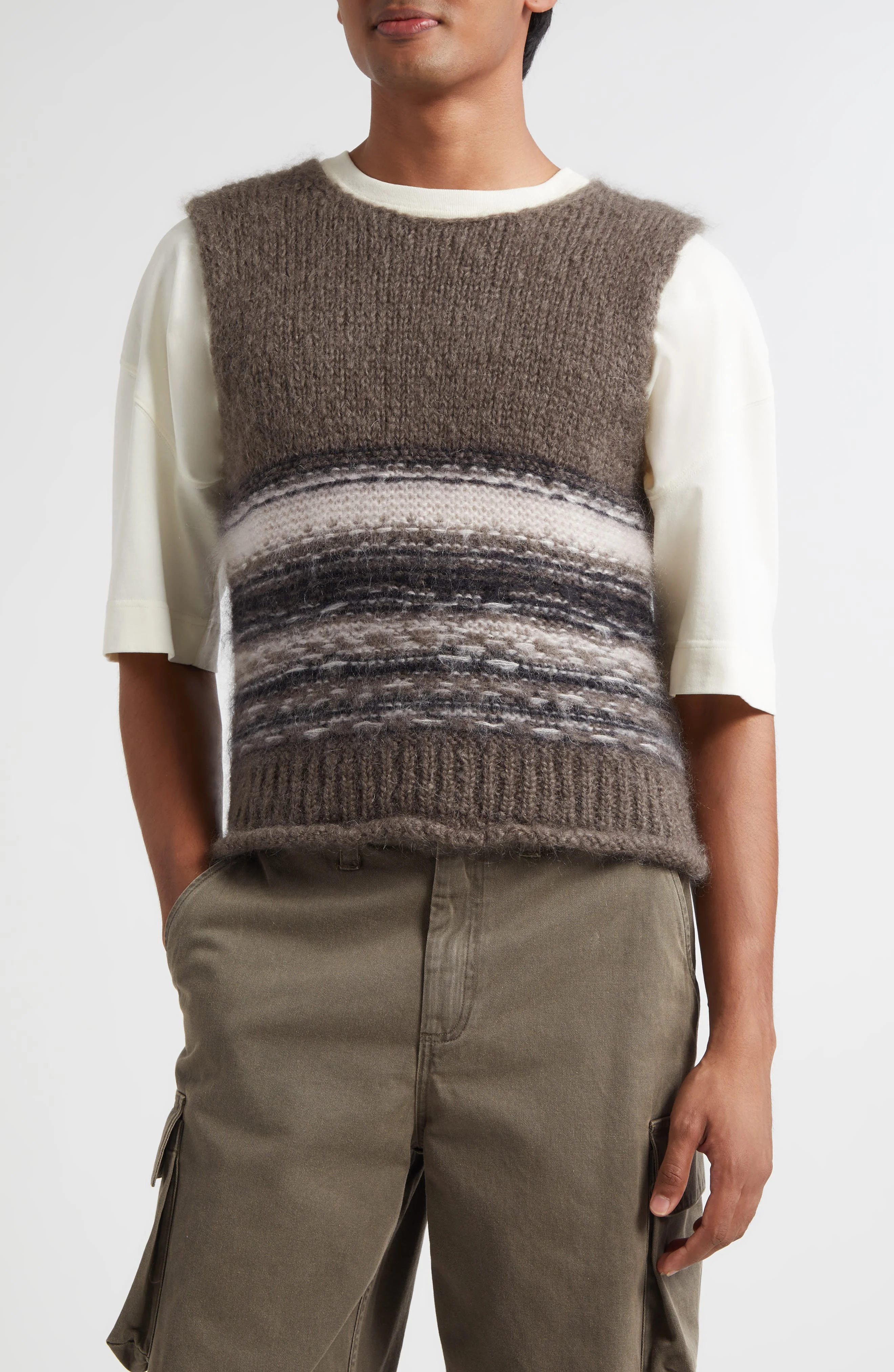 OUR LEGACY Pleaser Stripe Mohair & Wool Sweater Tank in Blur Fair Isle at Nordstrom - 1