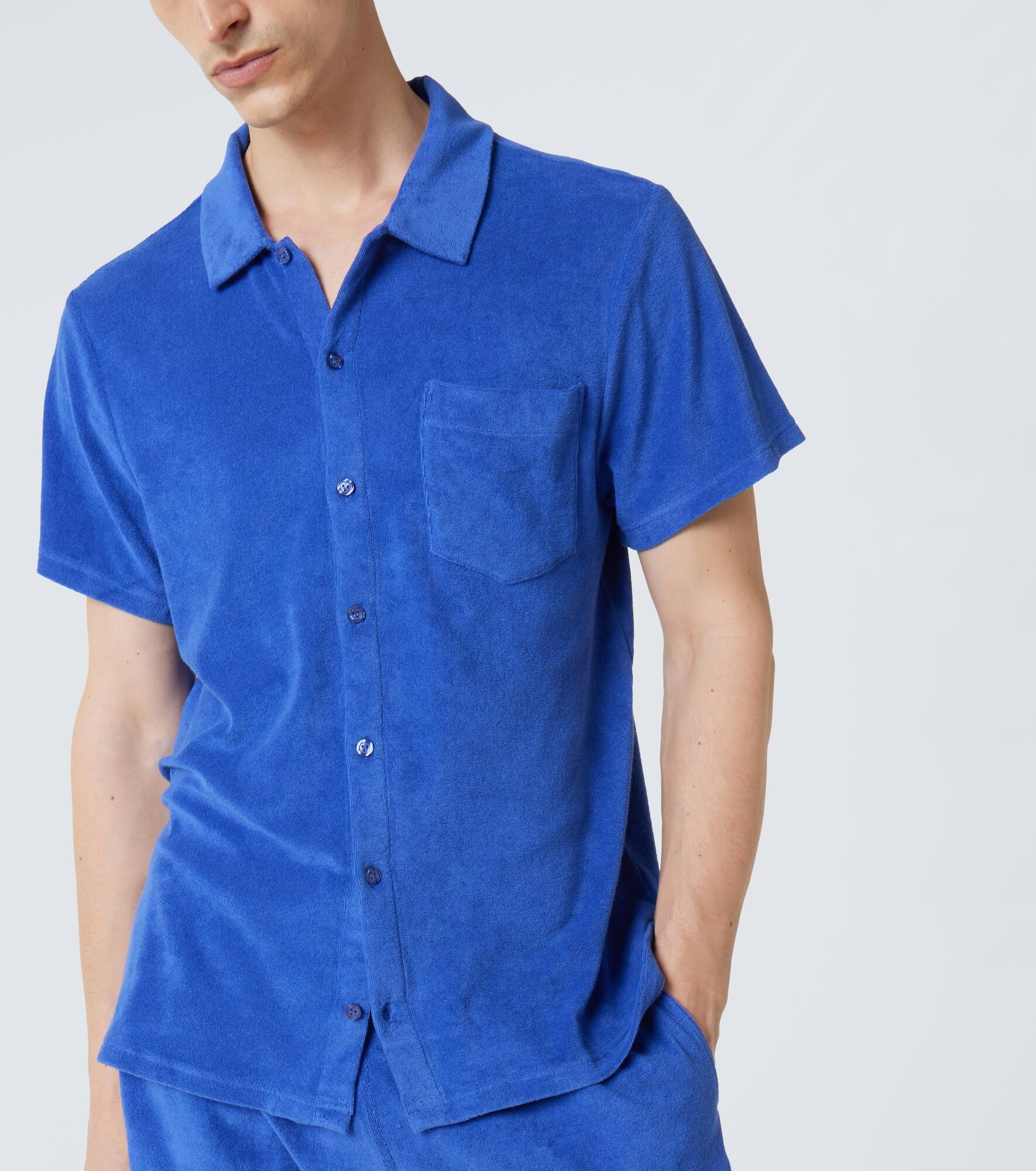 Cotton-blend terry bowling shirt - 5