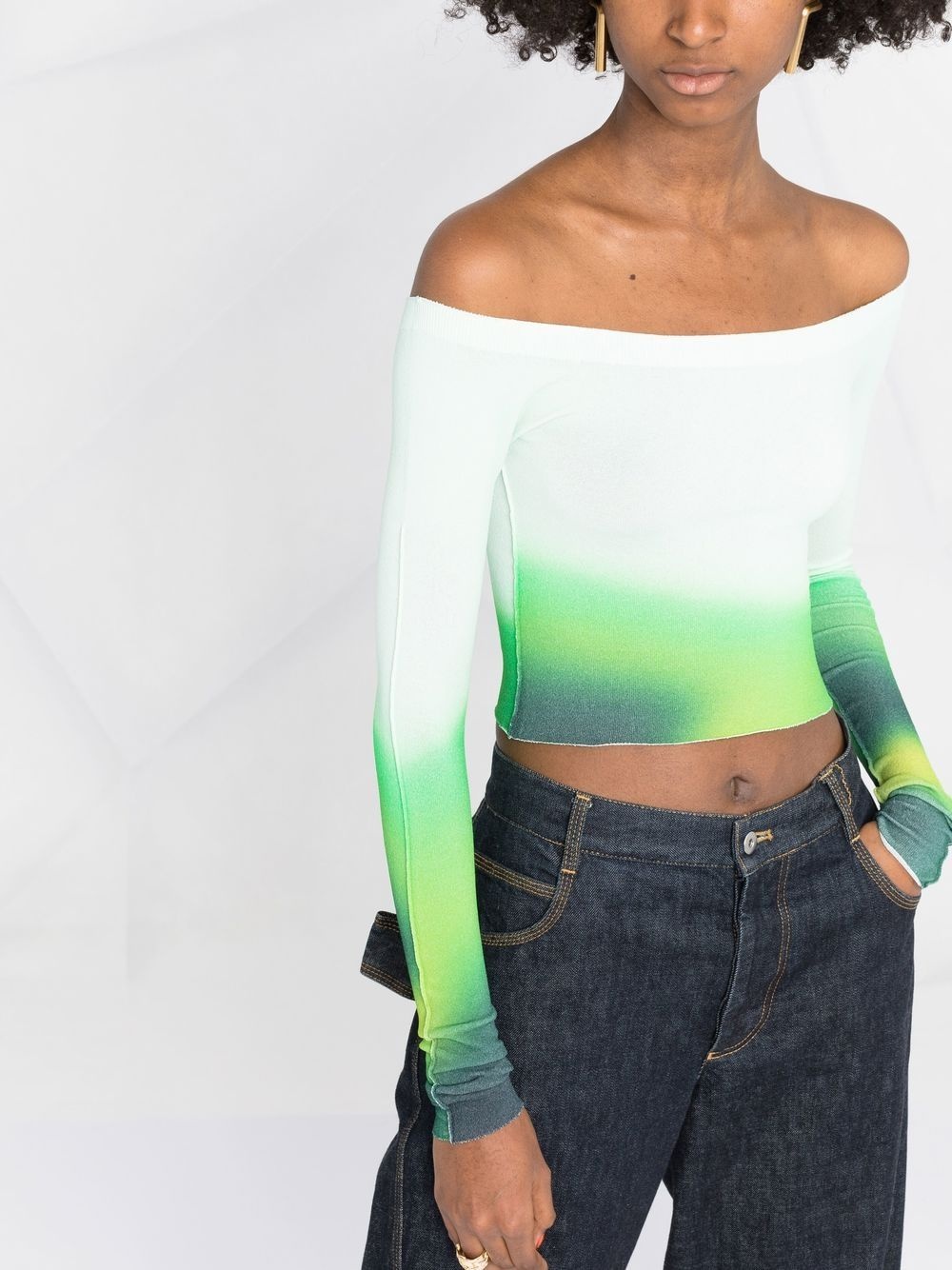 off-shoulder gradient style top - 5