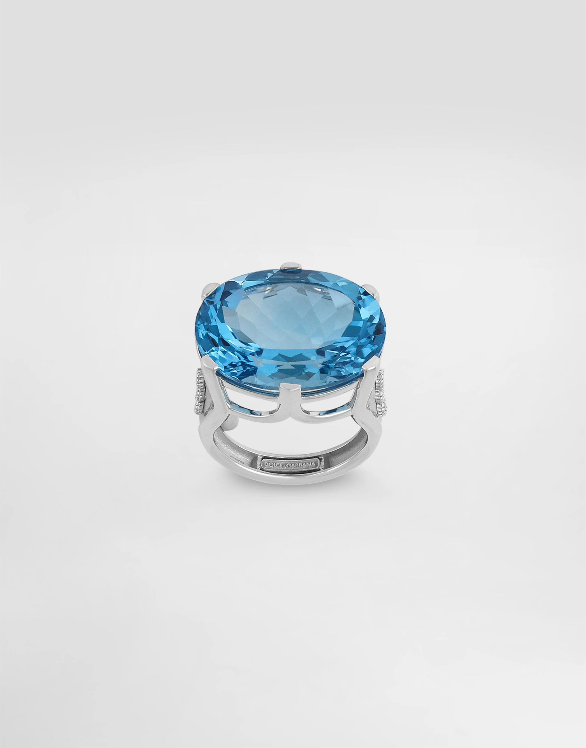 Anna ring in 18-carat white gold with topaz and diamonds - 1